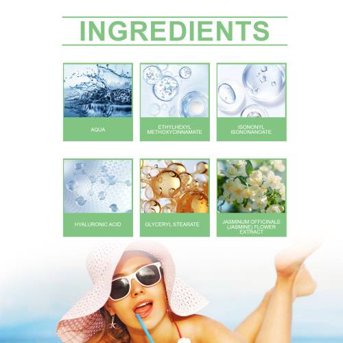 EELHOE Jasmine UV Protection Cream, Summer Outdoor Skin UV Isolation Protection Refreshing And Not Sticky