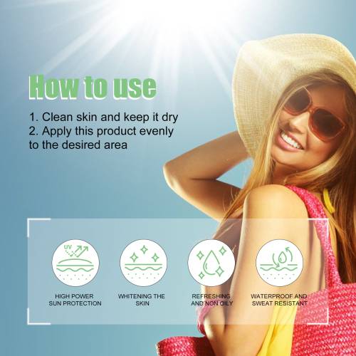 EELHOE Jasmine UV Protection Cream, Summer Outdoor Skin UV Isolation Protection Refreshing And Not Sticky